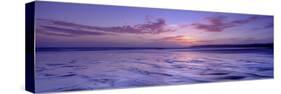 Frozen Water in a Bay, Filey Bay, Yorkshire, England, United Kingdom-null-Stretched Canvas