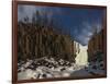 Frozen waterfall and basalt cliffs, Putoransky State Nature Reserve, Siberia, Russia-Sergey Gorshkov-Framed Photographic Print