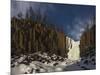 Frozen waterfall and basalt cliffs, Putoransky State Nature Reserve, Siberia, Russia-Sergey Gorshkov-Mounted Photographic Print