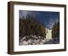 Frozen waterfall and basalt cliffs, Putoransky State Nature Reserve, Siberia, Russia-Sergey Gorshkov-Framed Photographic Print