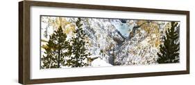 Frozen waterfall seen from Artist Point in winter snow. Yellowstone National Park. Wyoming.-Tom Norring-Framed Photographic Print