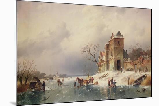 Frozen Winter Scene, 19th Century-Charles-Henri-Joseph Leickert-Mounted Giclee Print