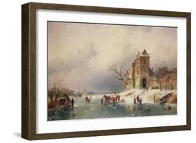 Frozen Winter Scene, 19th Century-Charles-Henri-Joseph Leickert-Framed Giclee Print