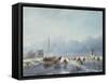 Frozen Winter Scene-Andreas Schelfhout-Framed Stretched Canvas