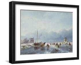 Frozen Winter Scene-Andreas Schelfhout-Framed Giclee Print