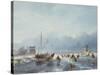 Frozen Winter Scene-Andreas Schelfhout-Stretched Canvas