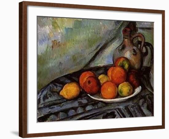 Fruit and a Jug on a Table-Paul Cézanne-Framed Art Print