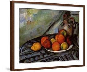 Fruit and a Jug on a Table-Paul Cézanne-Framed Art Print