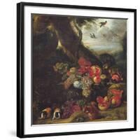 Fruit and Animals-Abraham Brueghel-Framed Giclee Print