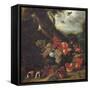 Fruit and Animals-Abraham Brueghel-Framed Stretched Canvas