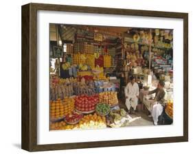 Fruit and Basketware Stalls in the Market, Karachi, Pakistan-Robert Harding-Framed Photographic Print