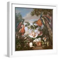Fruit and Exotic Birds in a Landscape-Jean-Baptiste Monnoyer-Framed Giclee Print