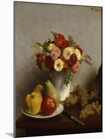 'Fruit and Flowers', 1865.  Artist: Henri Fantin-Latour-Henri Fantin-Latour-Mounted Giclee Print