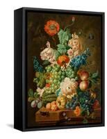 Fruit and Flowers on a Marble Table, 1794-Paul Theodor van Brussel-Framed Stretched Canvas