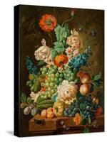 Fruit and Flowers on a Marble Table, 1794-Paul Theodor van Brussel-Stretched Canvas