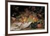 Fruit and Flowers on a Stone Ledge, 1829-George Lance-Framed Giclee Print