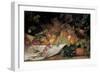 Fruit and Flowers on a Stone Ledge, 1829-George Lance-Framed Giclee Print