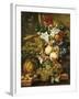 Fruit and Flowers on Marble Ledges, 1812-Jacobus Linthorst-Framed Giclee Print