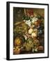 Fruit and Flowers on Marble Ledges, 1812-Jacobus Linthorst-Framed Giclee Print