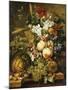 Fruit and Flowers on Marble Ledges, 1812-Jacobus Linthorst-Mounted Giclee Print