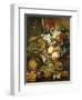 Fruit and Flowers on Marble Ledges, 1812-Jacobus Linthorst-Framed Giclee Print