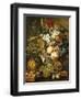 Fruit and Flowers on Marble Ledges, 1812-Jacobus Linthorst-Framed Premium Giclee Print