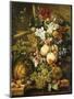 Fruit and Flowers on Marble Ledges, 1812-Jacobus Linthorst-Mounted Premium Giclee Print