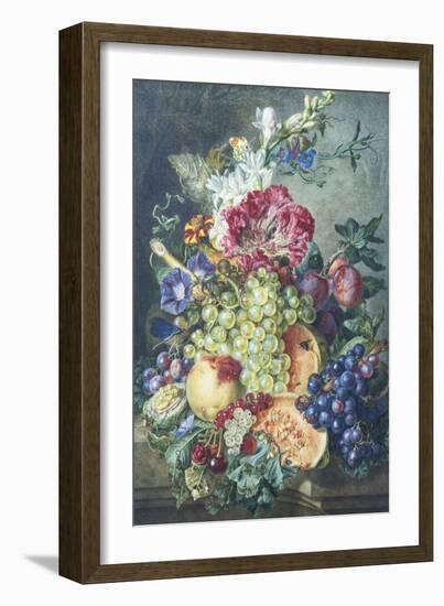 Fruit and Flowers-Gerrit Jan Van Leeuwen-Framed Giclee Print