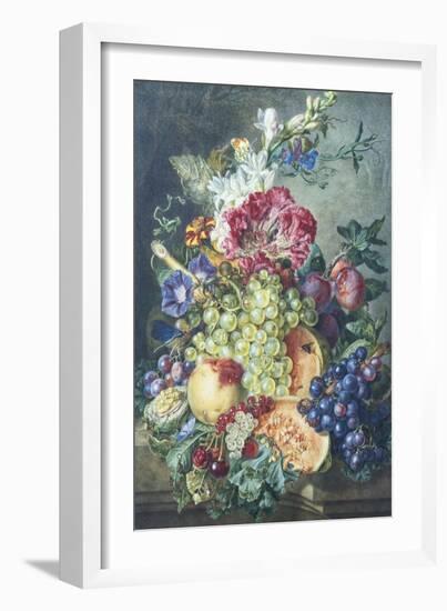 Fruit and Flowers-Gerrit Jan Van Leeuwen-Framed Giclee Print