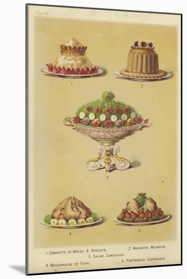 Fruit and Fowl Dishes-null-Mounted Giclee Print