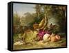 Fruit and Sparrows, 1863-Johann Wilhelm Preyer-Framed Stretched Canvas