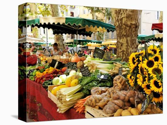 Fruit and Vegetable Market, Aix-En-Provence, Bouches-Du-Rhone, Provence, France, Europe-Peter Richardson-Stretched Canvas