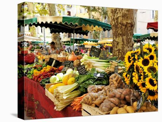 Fruit and Vegetable Market, Aix-En-Provence, Bouches-Du-Rhone, Provence, France, Europe-Peter Richardson-Stretched Canvas