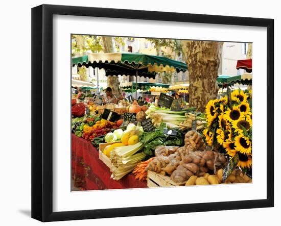 Fruit and Vegetable Market, Aix-En-Provence, Bouches-Du-Rhone, Provence, France, Europe-Peter Richardson-Framed Premium Photographic Print