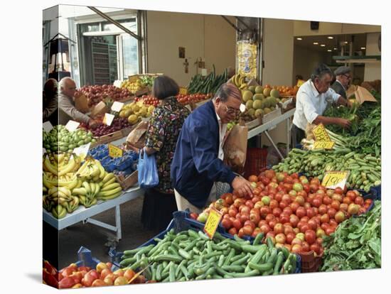 Fruit and Vegetable Market, Piraeus, Athens, Greece, Europe-Thouvenin Guy-Stretched Canvas