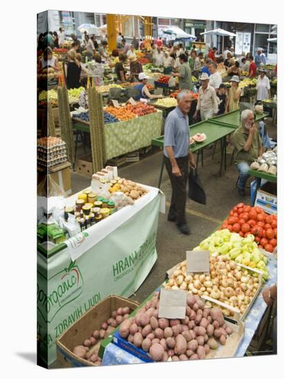 Fruit and Vegetable Market, Sarajevo, Bosnia, Bosnia-Herzegovina-Christian Kober-Stretched Canvas