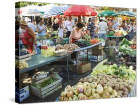 Fruit and Vegetable Market, Split, Dalmatia Coast, Croatia-Christian Kober-Stretched Canvas