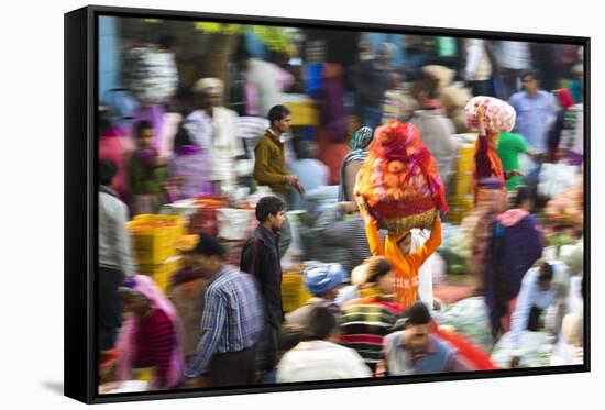 Fruit and Vegetable Market, Udaipur, Rajasthan, India-Peter Adams-Framed Stretched Canvas