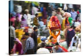 Fruit and Vegetable Market, Udaipur, Rajasthan, India-Peter Adams-Stretched Canvas