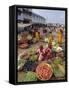 Fruit and Vegetable Sellers in the Street, Dhariyawad, Rajasthan State, India-Robert Harding-Framed Stretched Canvas