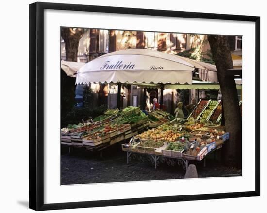 Fruit and Vegetable Shop in the Piazza Mercato, Frascati, Lazio, Italy-Michael Newton-Framed Photographic Print