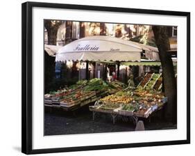 Fruit and Vegetable Shop in the Piazza Mercato, Frascati, Lazio, Italy-Michael Newton-Framed Photographic Print