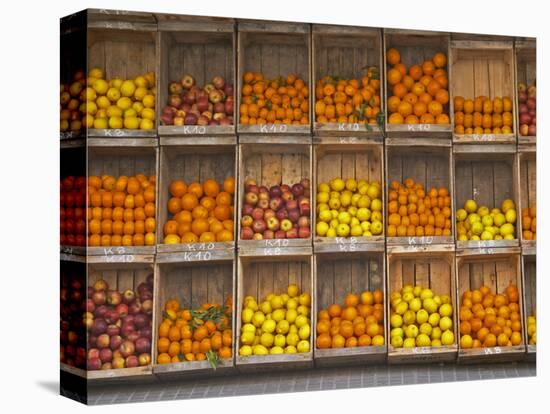 Fruit and Vegetable Shop in Wooden Crates, Montevideo, Uruguay-Per Karlsson-Stretched Canvas