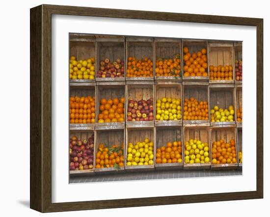 Fruit and Vegetable Shop in Wooden Crates, Montevideo, Uruguay-Per Karlsson-Framed Photographic Print