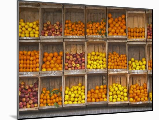 Fruit and Vegetable Shop in Wooden Crates, Montevideo, Uruguay-Per Karlsson-Mounted Photographic Print