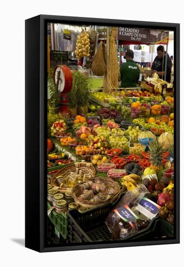 Fruit and Vegetable Stall at Campo De Fiori Market, Rome, Lazio, Italy, Europe-Peter Barritt-Framed Stretched Canvas