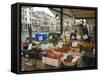 Fruit and Vegetable Stall at Canal Side Market, Venice, Veneto, Italy-Christian Kober-Framed Stretched Canvas