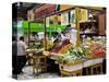 Fruit and Vegetable Stand in the Central Market, Mazatlan, Mexico-Charles Sleicher-Stretched Canvas