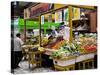 Fruit and Vegetable Stand in the Central Market, Mazatlan, Mexico-Charles Sleicher-Stretched Canvas