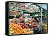 Fruit and Vegetable Stand in the Central Market, Mazatlan, Mexico-Charles Sleicher-Framed Stretched Canvas